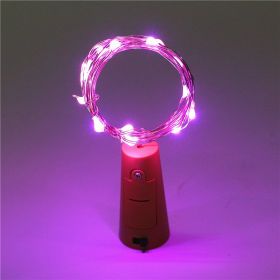Red wine cork string 2 meters 20 colorful lights (Option: Pink-2M)