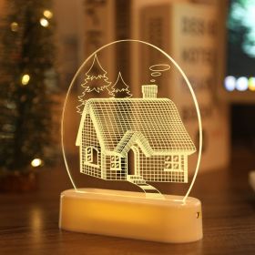 Snowman Bell Acrylic Decoration Night Light (Option: House)