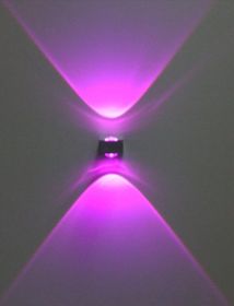Outdoor Waterproof Wall Lamp LED Square Corridor Aisle Terrace Wall Lamp (Option: Black shell purple light-Single side light 3W)