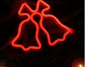 LED Neon Light, Acrylic Back Panel, Room Decoration Night Light (Option: Red bell-USB)
