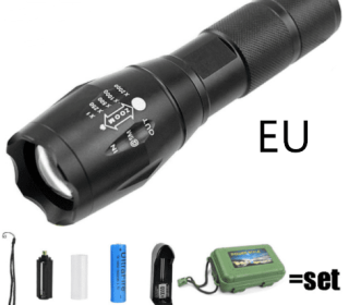 Strong Light Flashlight Special Forces Rechargeable Home Self-Defense Waterproof Riding Mini Camping Premium Super Bright Flashlight (Option: T6 running volume version-EU)