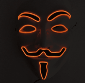New LED Guy Fawkes Mask (Option: Orange-B)
