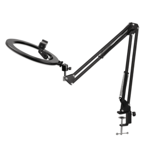 Lazy mobile phone bracket desktop cantilever tilt camera multi-angle adjustment micro-course teaching recording still life calligraphy shooting (Color: Black)