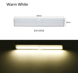 LED Cabinet Body Induction Lamp (Option: 7PC Warm White-10LED)