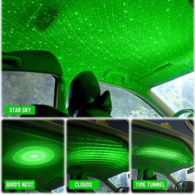 Car star sky top atmosphere light (Option: 4pcs set Green)