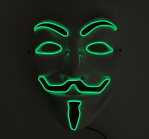 New LED Guy Fawkes Mask (Option: Green-B)