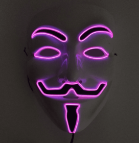 New LED Guy Fawkes Mask (Option: Pink-B)