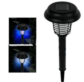 Solar Led Rechargeable Anti-Mosquito Lamp Electronic Fly Bug Zapper Insect Pest  Uv Trap Outdoor Garden Lawn Lamp (Option: 1)