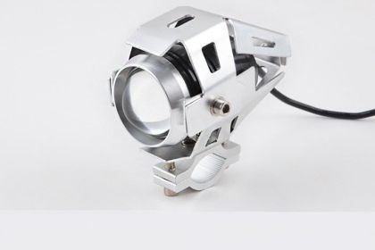 Motorcycle LED headlights flashing lights (Color: Silver)