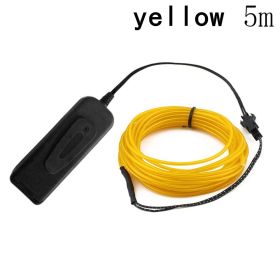 Glow EL Wire Cable LED (Option: Yellow-5m)