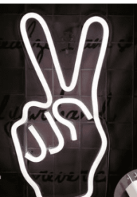 LED Neon Light, Acrylic Back Panel, Room Decoration Night Light (Option: Victory hand-USB)