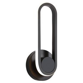 Rotatable Bedroom Bedside Wall Lamp (Option: Ushaped black-Tricolor light)