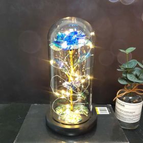 Mothers Day Wedding Favors Bridesmaid Gift Immortal Simulation Rose Glass Cover Luminous Led Ornament (Option: O)