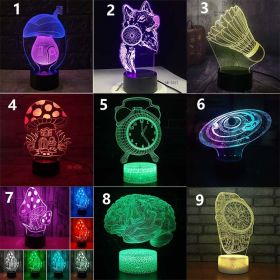 New 3D Colorful Touch Remote Control LED Desk Lamp (Option: 1 Style-Crackle Colorful Touch)