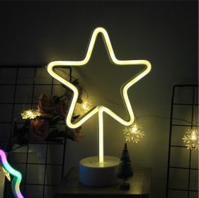 Creative led modeling lamp rainbow popsicle (Option: Pentagram-Battery USB)