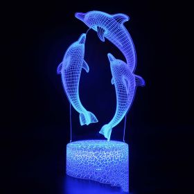 Dolphin series night lights (Option: A-7Colors Touch)