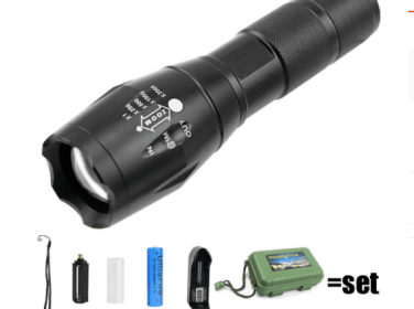 Strong Light Flashlight Special Forces Rechargeable Home Self-Defense Waterproof Riding Mini Camping Premium Super Bright Flashlight (Option: T6 running volume version-USB)