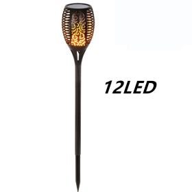 Solar Flame Flickering Garden Led Light Ip65 Outdoor Solar Tiki Torch Light Spotlights Landscape Decoration Led Lamp (Option: 12Led 1pcs)