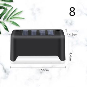 New Upgrade Waterproof LED Solar Fence Lamp Solar Deck Lights Solar Step Light Outdoor For Patio Stairs Garden Pathway Step Yard (Option: Black-8)