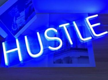 LED Neon Light, Acrylic Back Panel, Room Decoration Night Light (Option: Hustle blue-USB)