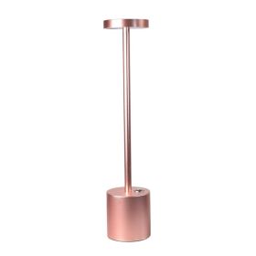 Led Rechargeable Touch Night Light Atmosphere Light Eye Protection Desk Lamp (Option: Rose gold-US)