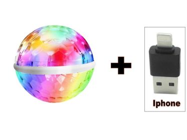 RGB Mobile Usb Android Apple Rotating Elf Stage Light (Option: Doublesided elf apple head)