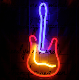LED Neon Light, Acrylic Back Panel, Room Decoration Night Light (Option: Guitar-USB)