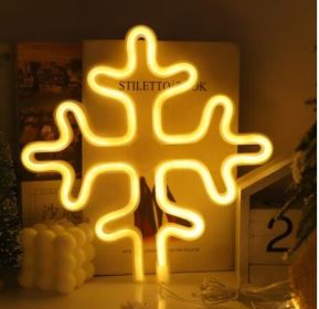 LED Neon Light, Acrylic Back Panel, Room Decoration Night Light (Option: Christmas snowflake-USB)