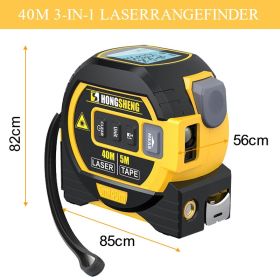 3 In 1 Laser Tape Measure Rangefinder 5m Tape Ruler Infrared High-precision Intelligent Electronic Ruler Building Distance Meter (Ships From: China)