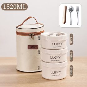 Microwave oven Dinnerware for Students Leakproof Food Container Stackable Bento Lunch Box Stainless Steel Lunch Container with L (Color: 3 Layers White)