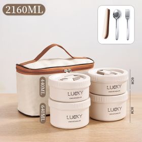 Microwave oven Dinnerware for Students Leakproof Food Container Stackable Bento Lunch Box Stainless Steel Lunch Container with L (Color: 4 Layers White)