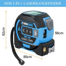 3 In 1 Laser Tape Measure Meter Infrared High-precision Intelligent Electronic Ruler 40/60m Laser Tape Building Distance Meters (Ships From: China)