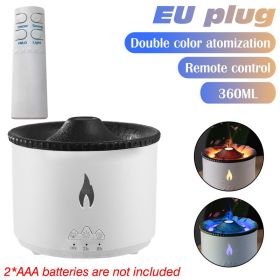 360ML Volcanic Flame Aroma Diffuser Air Humidifier Essential Oil Diffusers Smoke Ring Volcano Eruption Fragrance Machines Indoor (Color: EU plug)