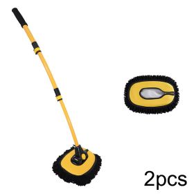 2022 New 15 Degree Bend Car Cleaning Brush Special Telescoping Long Handle Cleaning Mop Auto Accessories Car Wash Tool Supplies (Color: 2PCS)