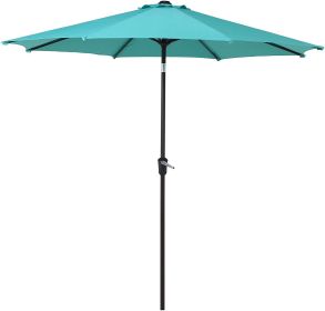 SR Patio Outdoor Market Umbrella with Aluminum Auto Tilt and Crank (Color: Lake blue)