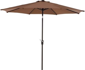 SR Patio Outdoor Market Umbrella with Aluminum Auto Tilt and Crank (Color: Coffee)