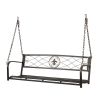 Metal Porch Swing;  Heavy Duty Steel Patio Porch Swing Chair for Outdoors;  Weather Resistant Swing Chair Bench