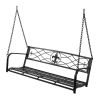 Metal Porch Swing;  Heavy Duty Steel Patio Porch Swing Chair for Outdoors;  Weather Resistant Swing Chair Bench