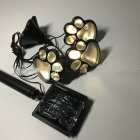 Outdoor 4 LED Solar Animal Paw Light Portable Lamp Solar Light Sensor Solar Energy Lamp Panel Camp Tent Fishing Garden Lighting (Option: Warm white)