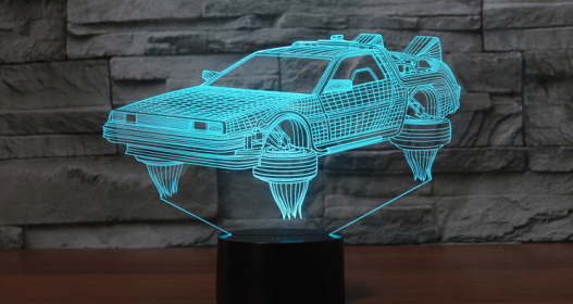 Small Night Light Children Bedroom Decoration Children Study Room 3d Lights Sci-fi Car (Option: Sixteen color with remote cont)