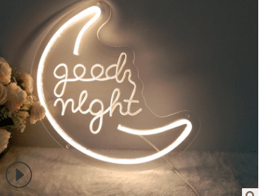LED Neon Light, Acrylic Back Panel, Room Decoration Night Light (Option: Warm white moon-USB)