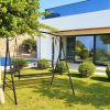 Metal Porch Swing;  Heavy Duty Steel Patio Porch Swing Chair for Outdoors;  Weather Resistant Swing Chair Bench