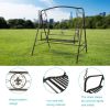 Metal Porch Swing;  Heavy Duty Steel Patio Porch Swing Chair for Outdoors;  Weather Resistant Swing Chair Bench