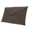 10x6.5ft Aluminum Patio Umbrella w/ 20 LEDs Chocolate
