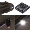 10x6.5ft Aluminum Patio Umbrella w/ 20 LEDs Chocolate