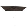 10x6.5ft Aluminum Patio Umbrella w/ 20 LEDs Chocolate