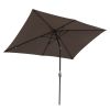 10x6.5ft Aluminum Patio Umbrella w/ 20 LEDs Chocolate