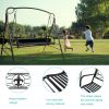 Metal Porch Swing;  Heavy Duty Steel Patio Porch Swing Chair for Outdoors;  Weather Resistant Swing Chair Bench