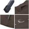 10x6.5ft Aluminum Patio Umbrella w/ 20 LEDs Chocolate
