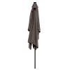 10x6.5ft Aluminum Patio Umbrella w/ 20 LEDs Chocolate
